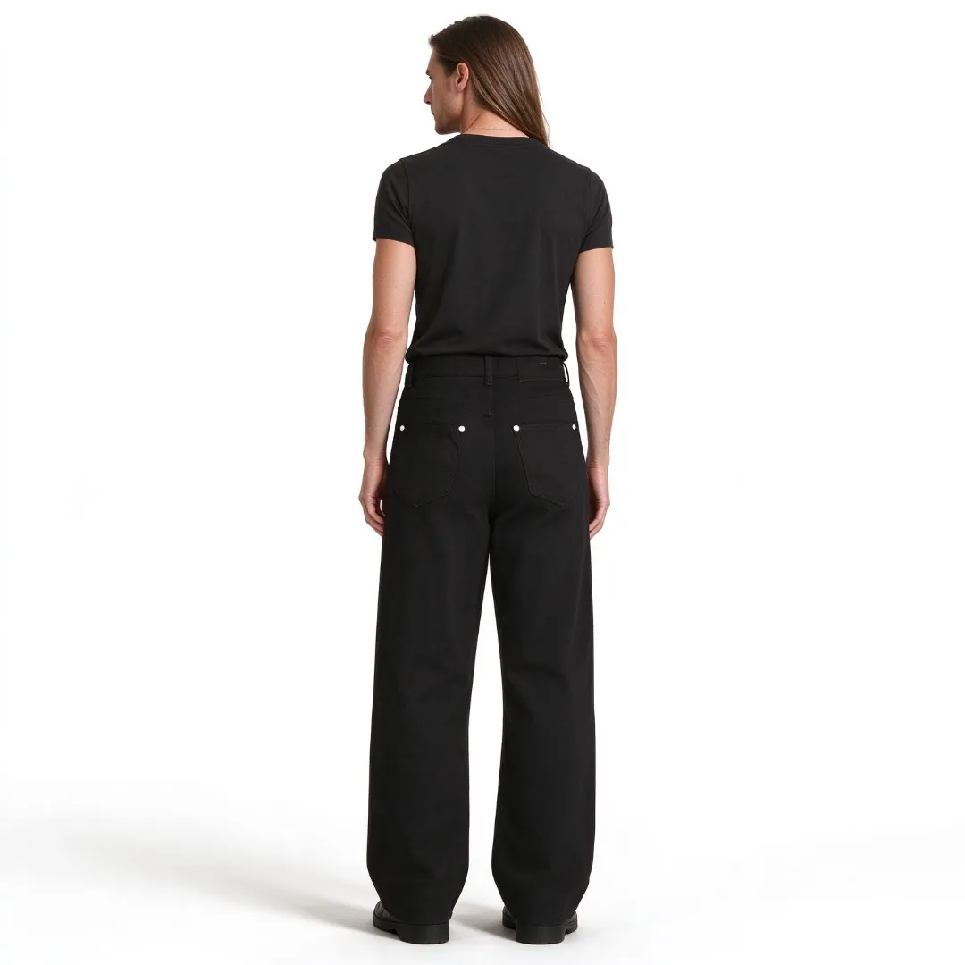 Louis Vuitton studded solid color straight leg trousers